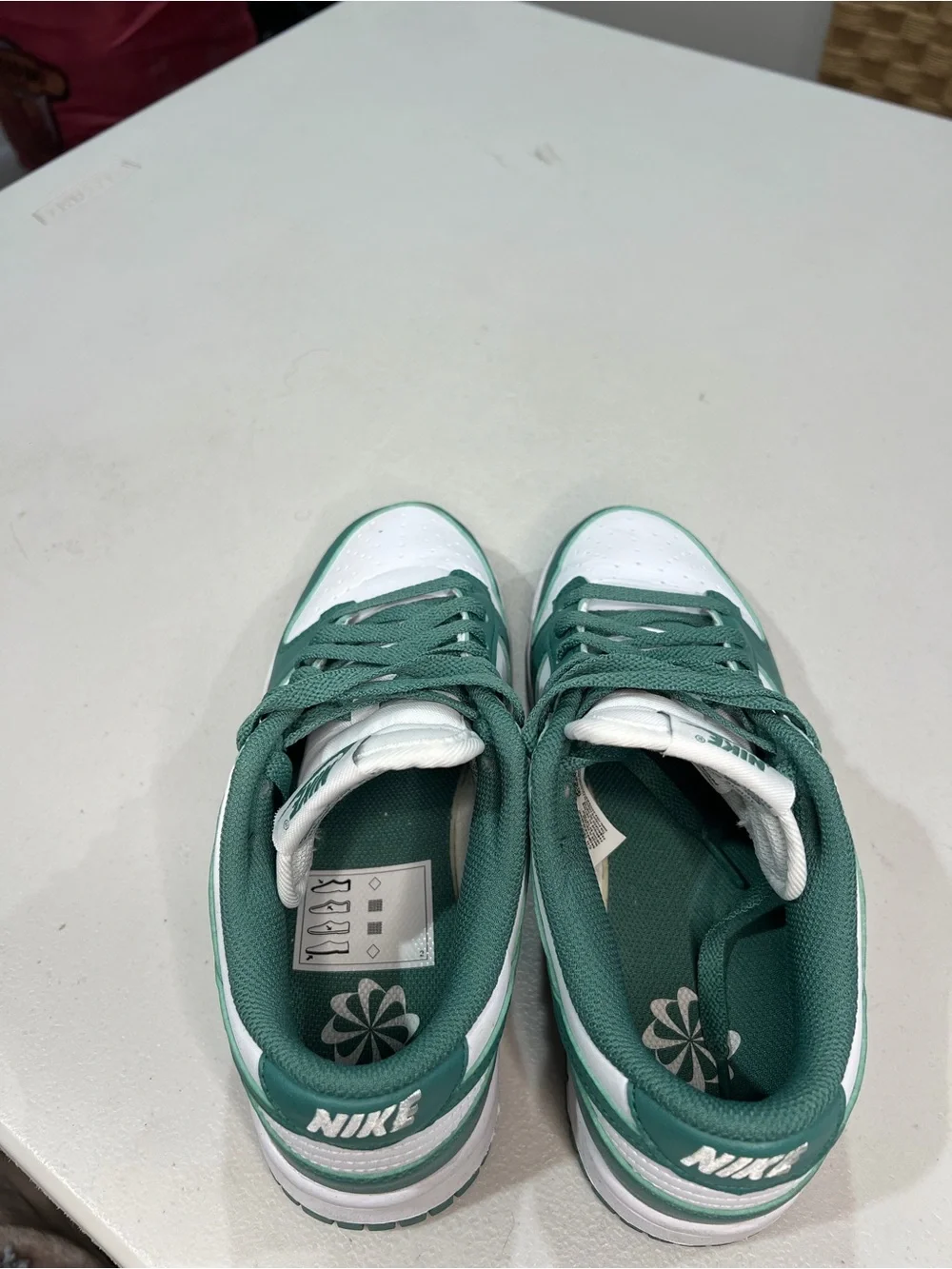 Nike Low-Top Sneakers in Green and White
